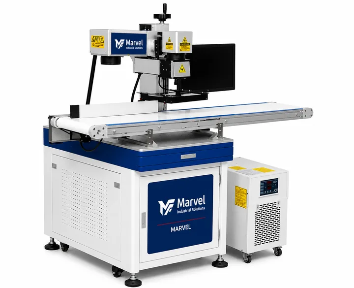 Vision marking machine with camera positioning and conveyor marking table Vision marking machine with camera positioning and conveyor marking table